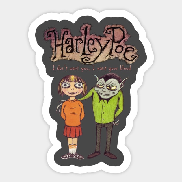 Harley Poe - A Vampire's Night Out Sticker by Pete the Cat Guy